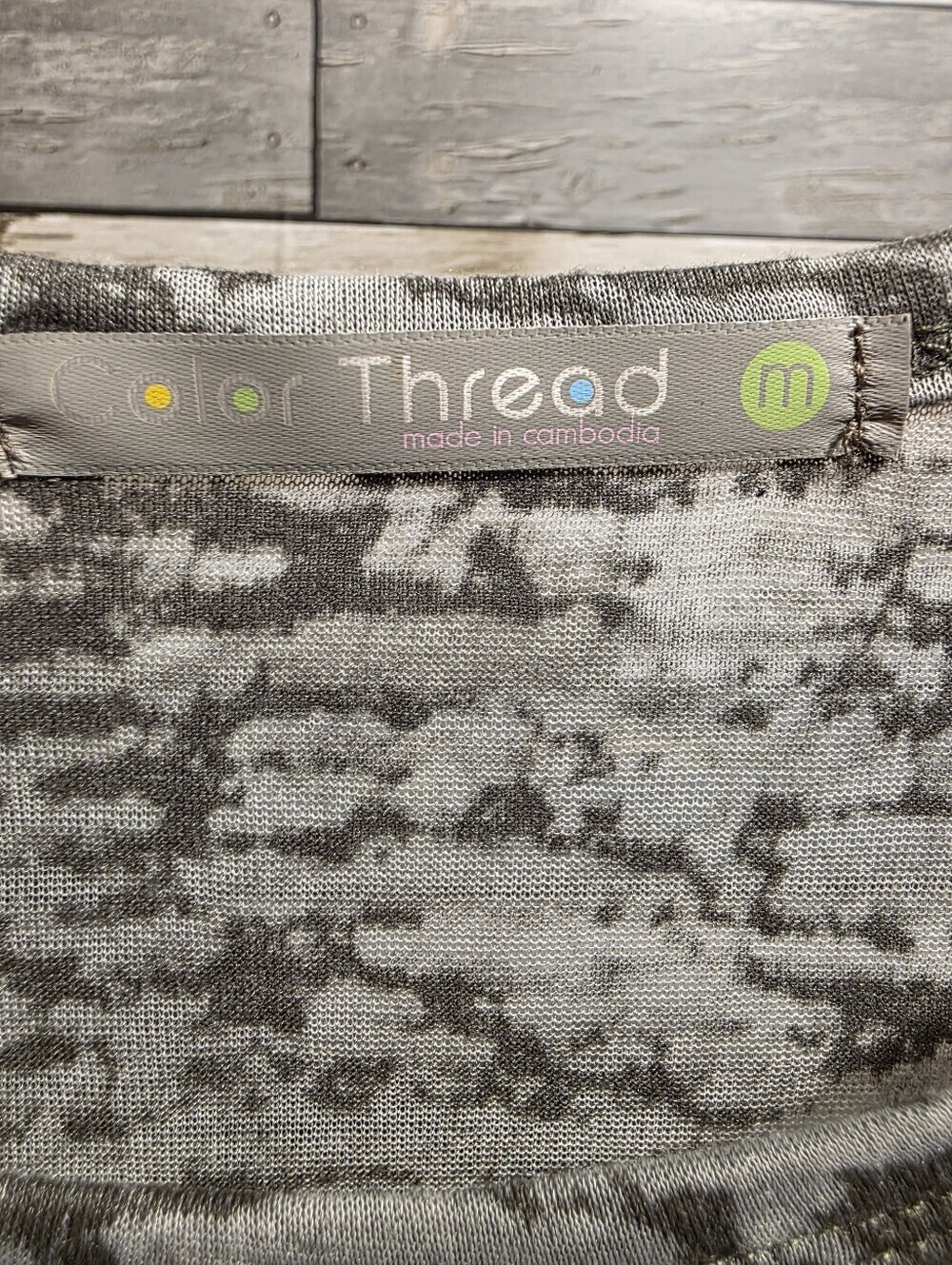 Color Thread Gray Long Sleeve Tee - Picture 2 of 3